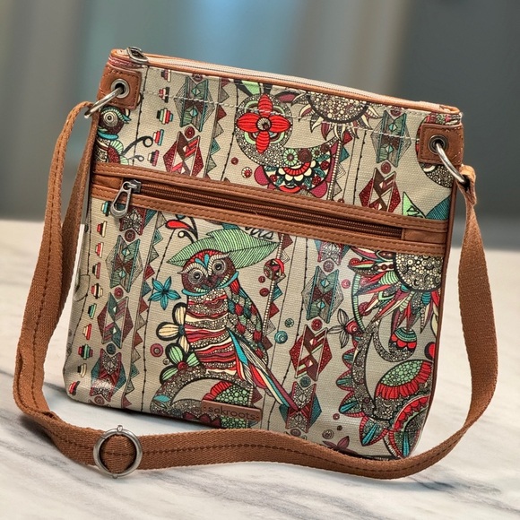 Sakroots Handbags - Sakroots Crossbody Purse Owl Floral Spirit Desert Wild at Heart print.